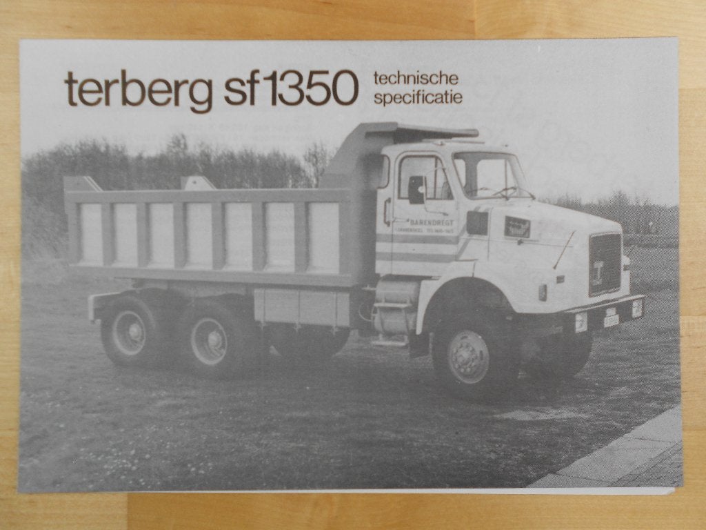Terberg SF1350 6x6 Technische Specificatie Brochure 1978, Ophalen of Verzenden, Zo goed als nieuw, Overige merken, Terberg