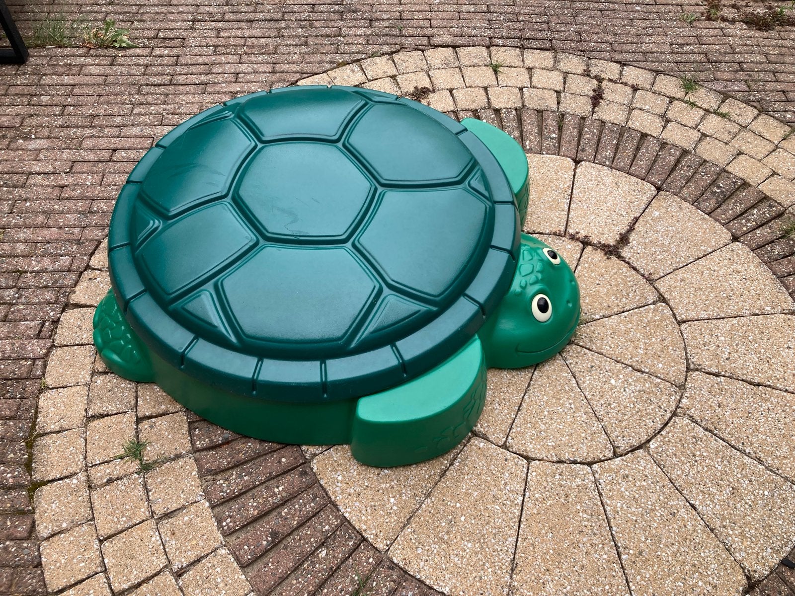 Little Tikes zandbak schildpad groen met deksel, Ophalen, Gebruikt