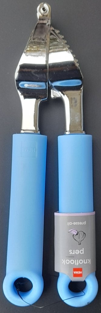 HEMA Knoflookpers Blauw RVS Knoflookknijper nieuw, Overige typen, Nieuw, Ophalen of Verzenden, Meerkleurig