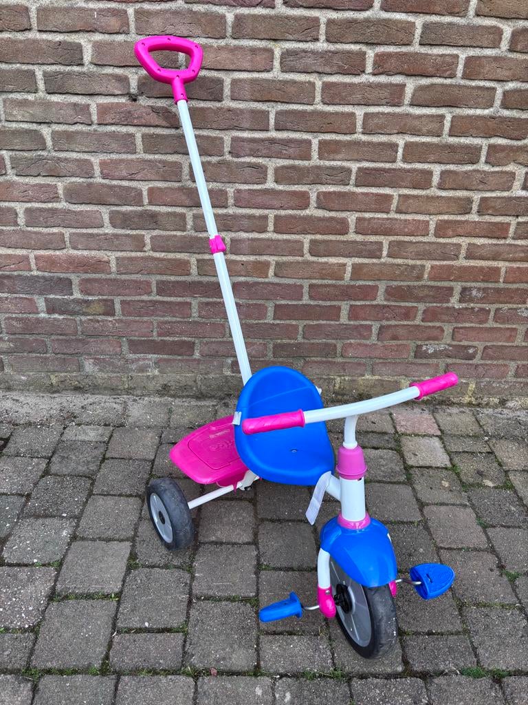 SmarTrike Fun 2-in-1 driewieler roze/blauw, Ophalen, Gebruikt, Terugtraprem, Duwstang