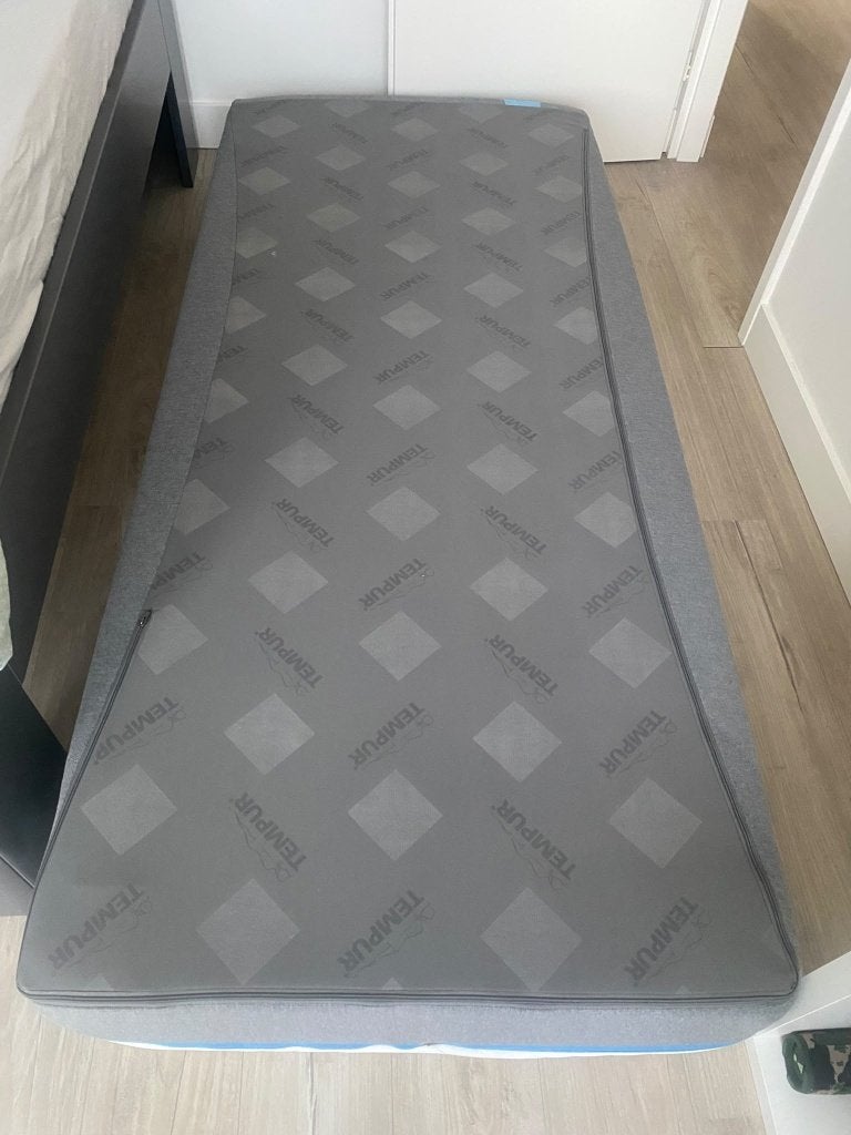 Schotel bedbodem en matras van Tempur, Ophalen, 90 cm, Eenpersoons, 210 cm