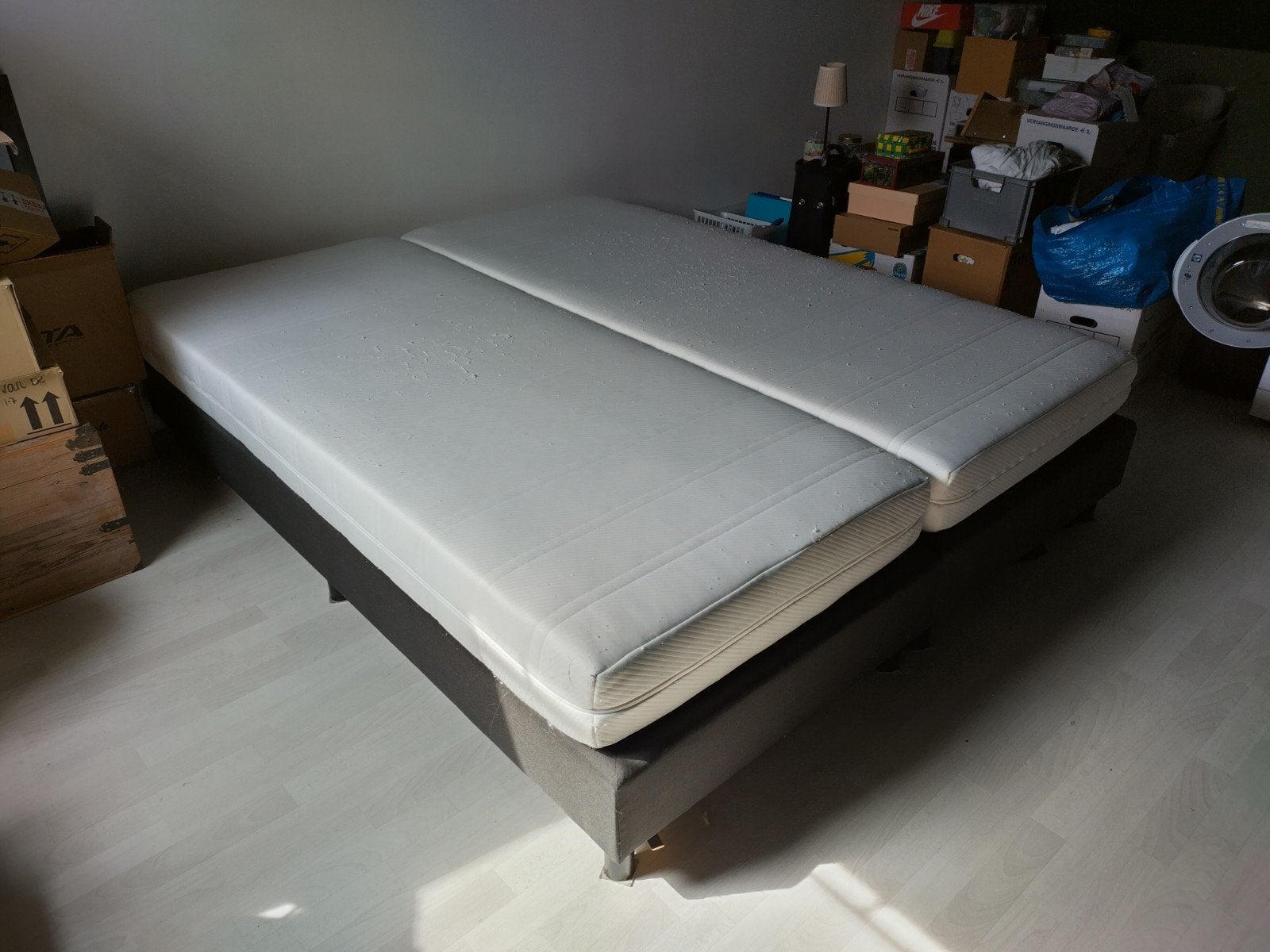 Tweepersoons boxspring Zwart 180x220 Wehkamp inc topper, Huis en Inrichting, Slaapkamer | Bedden, Ophalen, Gebruikt, Zwart, Tweepersoons