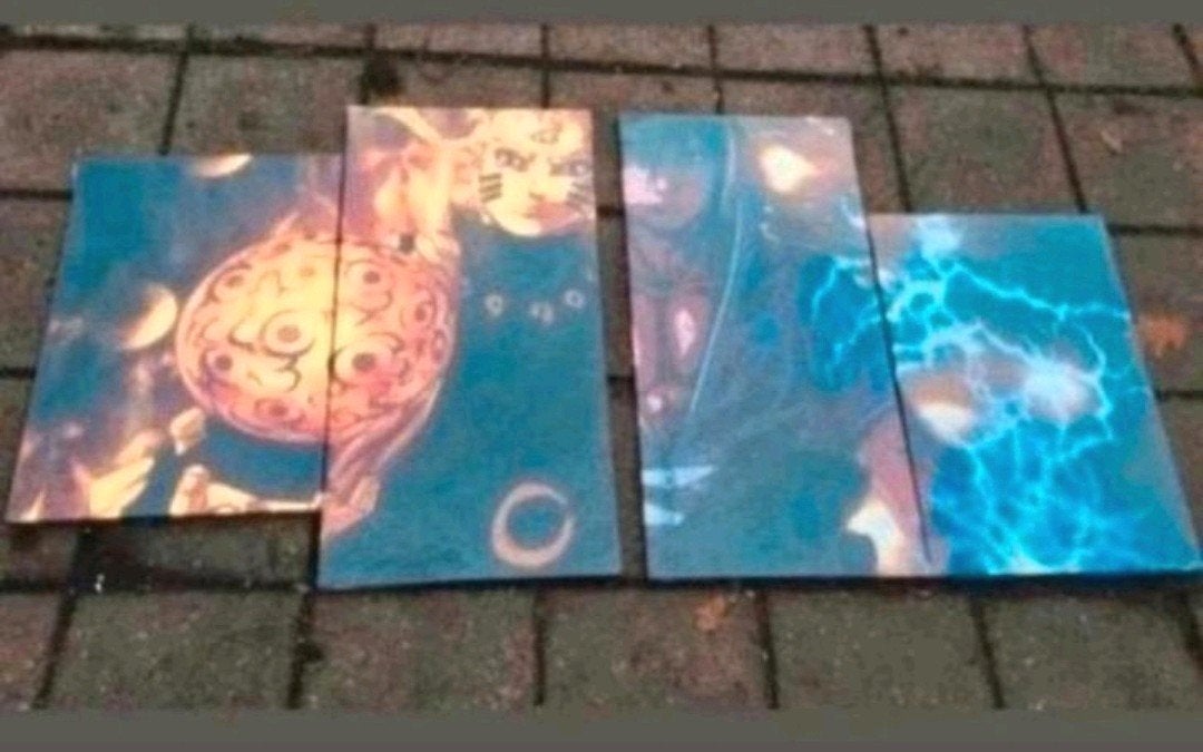 Naruto & Sasuke Canvas Set - 4 Delen - Nieuw in Verpakking, Ophalen of Verzenden, Nieuw, Print