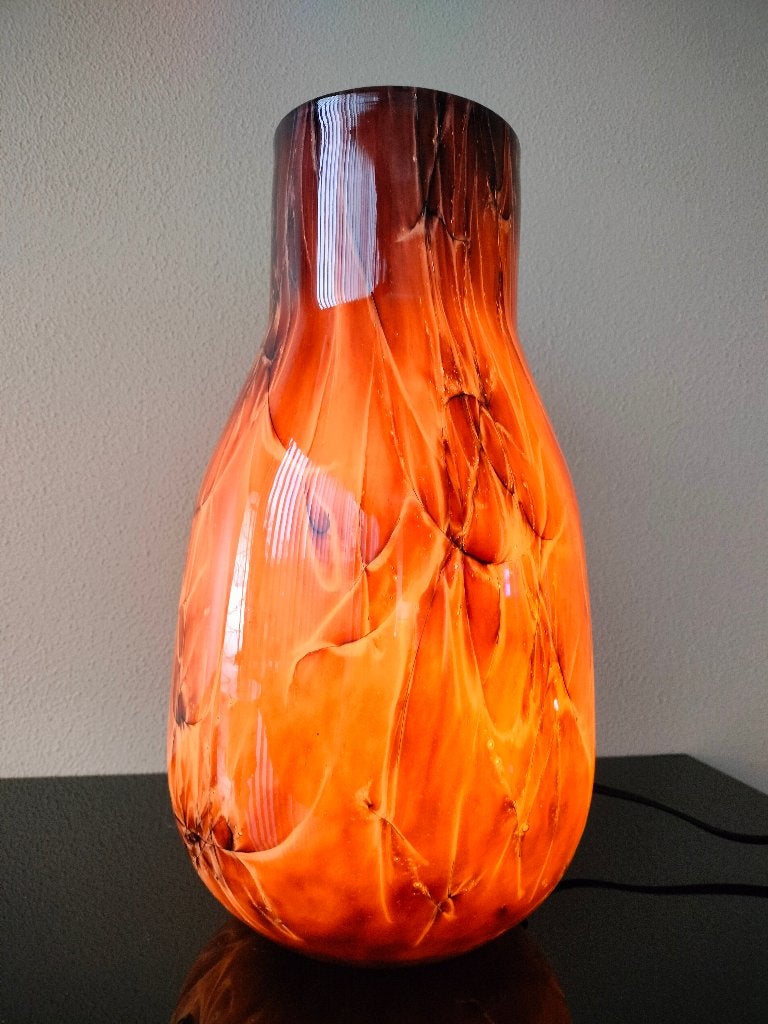 Murano Tafellamp Paars Lila Wijnrood 2000, Ophalen of Verzenden, Overige kleuren, Klassiek, Glas