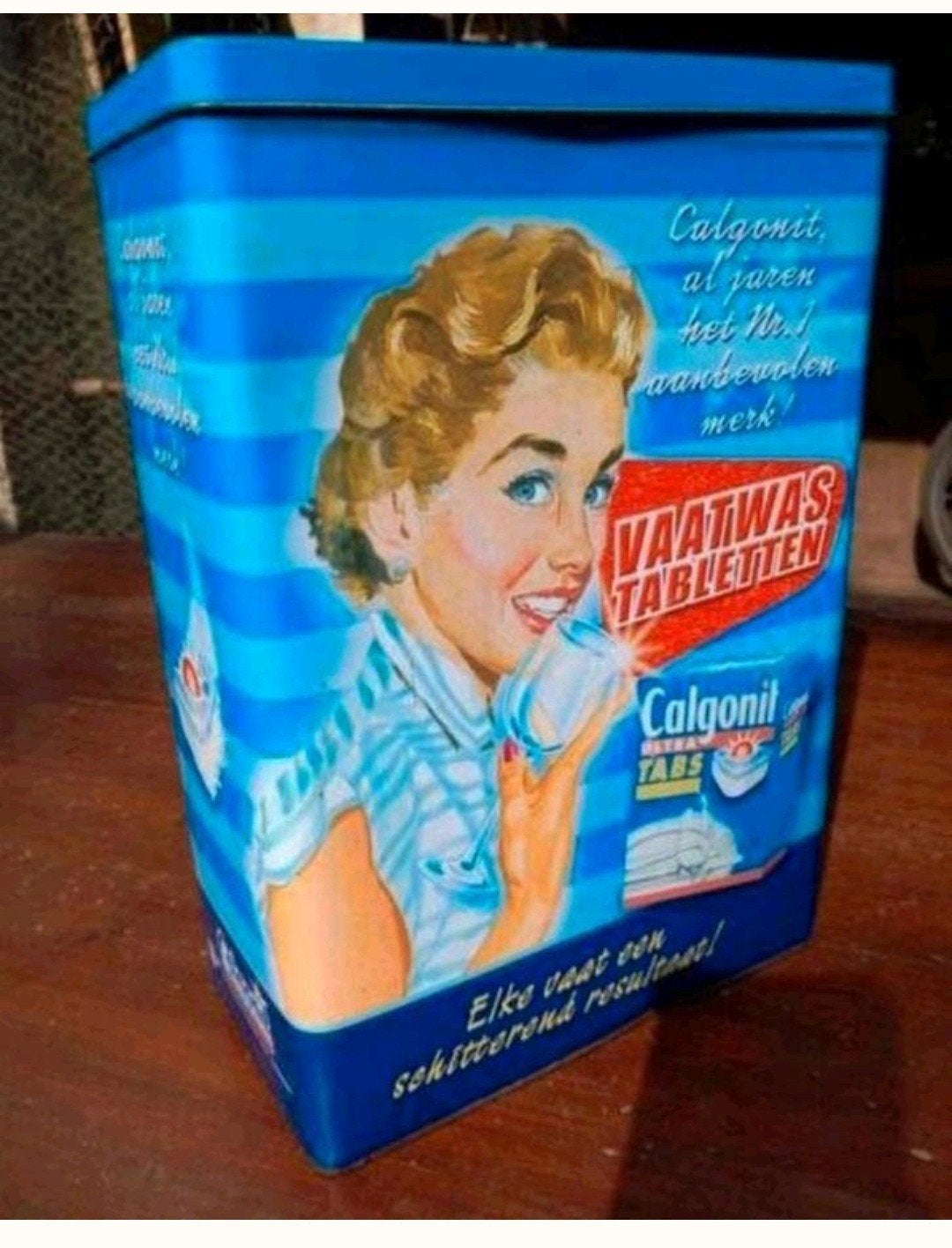 Vintage Calgonit Vaatwastabletten Blik - Nostalgisch, Ophalen of Verzenden, Zo goed als nieuw, Overige, Overige merken