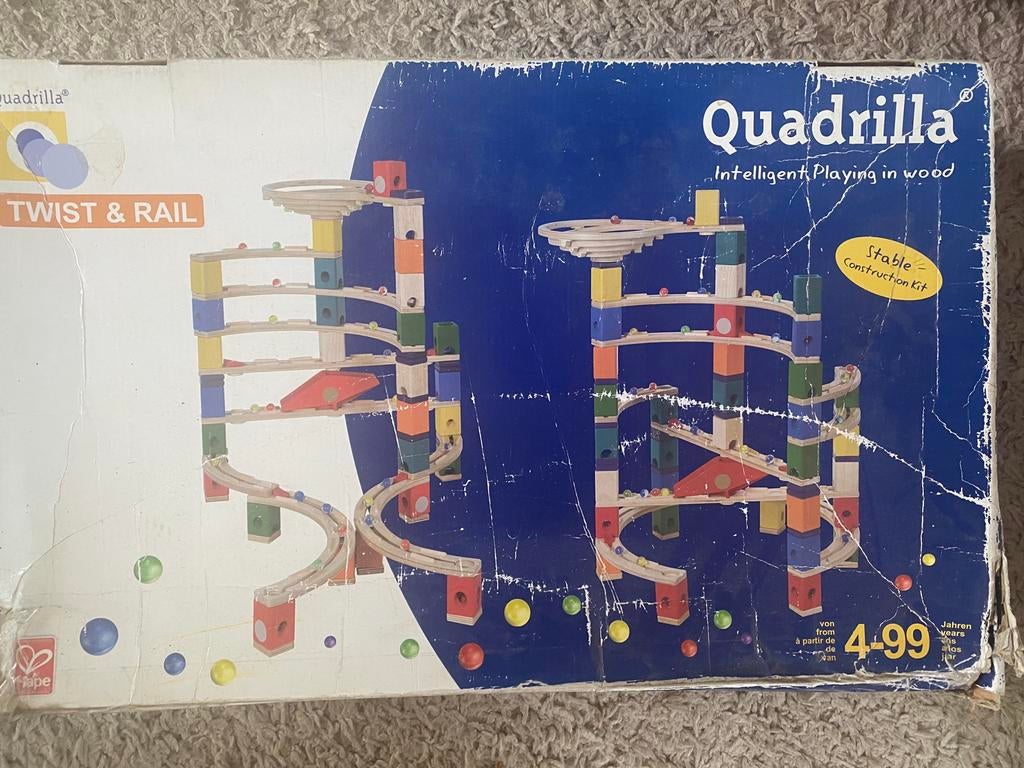 Knikkerbaan hout Hape Quadrilla Twist & Rail, Kinderen en Baby's, Speelgoed | Houten speelgoed, Ophalen of Verzenden, Zo goed als nieuw