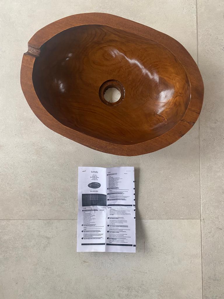 Lendo sink teak voor de badkamer, Huis en Inrichting, Badkamer | Badkamermeubels, Ophalen, Nieuw, 50 tot 100 cm, Minder dan 100 cm