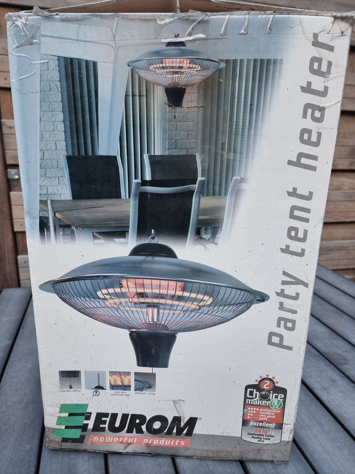 Eurom Party Tent Heater - Elektrische Terrasverwarmer, Ophalen of Verzenden, Zo goed als nieuw, Elektrisch, Plafond