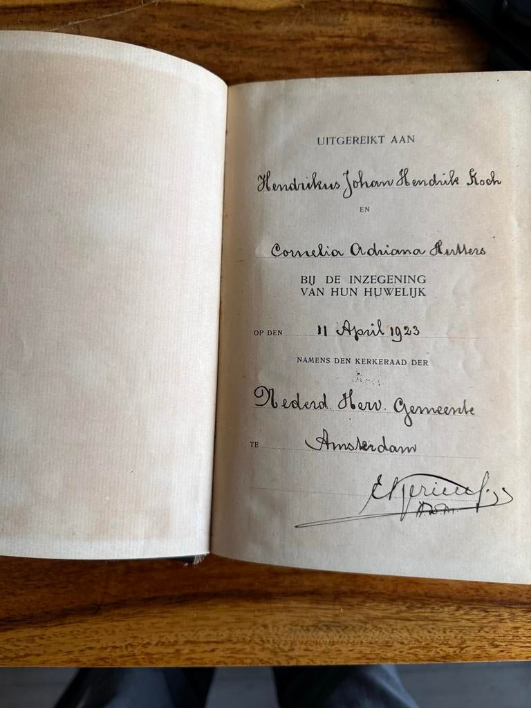 Historische Bijbel 1921 - Huwelijksgeschenk 1923, Ophalen