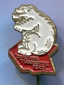 Cafetaria 't IJsbeertje TEXEL koper speldje ( W_434), Verzamelen, Ophalen of Verzenden, Zo goed als nieuw, Transport, Speldje of Pin