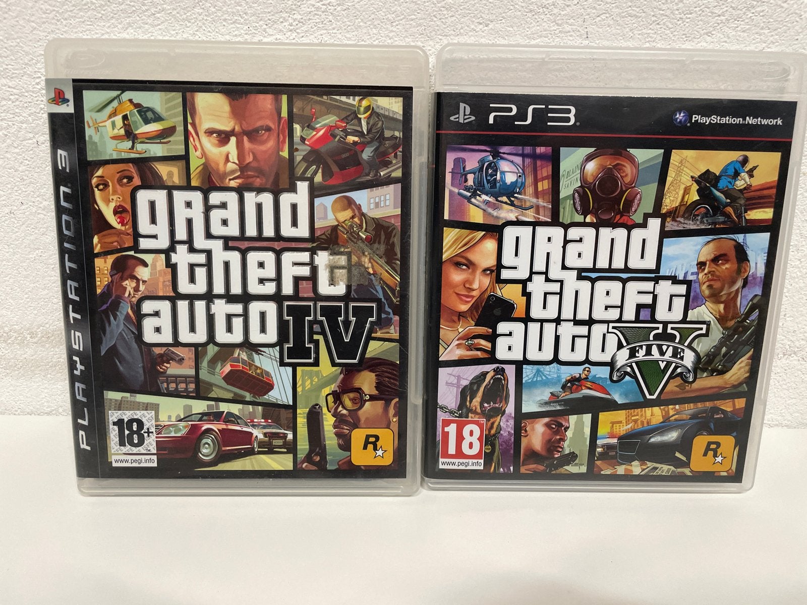 Grand Theft Auto IV & V PS3 - GTA 4 & 5 PlayStation 3, Spelcomputers en Games, Avontuur en Actie, Online, Gebruikt, Vanaf 18 jaar