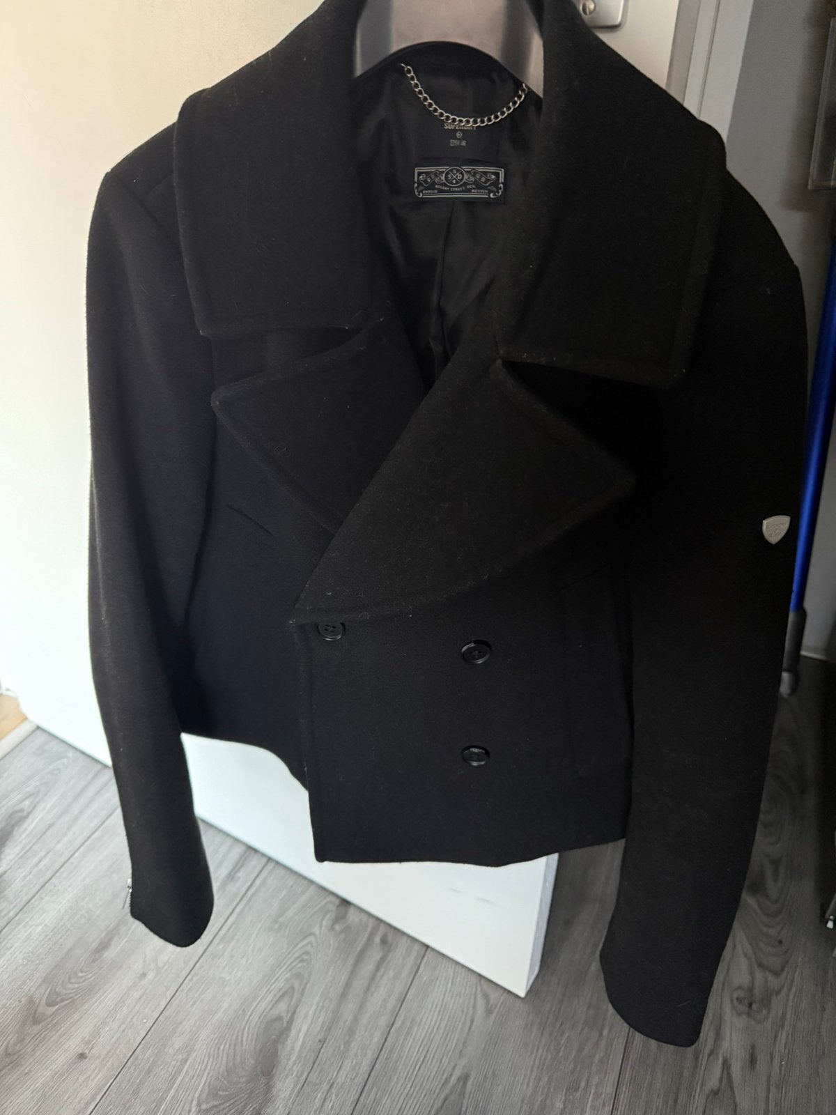 Superdry korte wollen winterjas als nieuw, Ophalen of Verzenden, Zo goed als nieuw, Maat 36 (S), Zwart