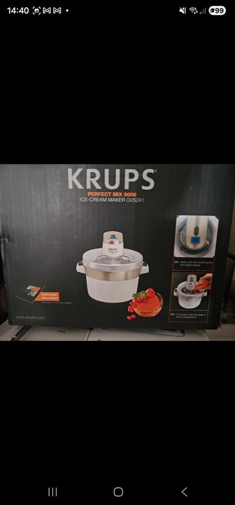 Krups Perfect Mix 9000 IJsmachine GVS241 - Nieuw in doos, Ophalen of Verzenden