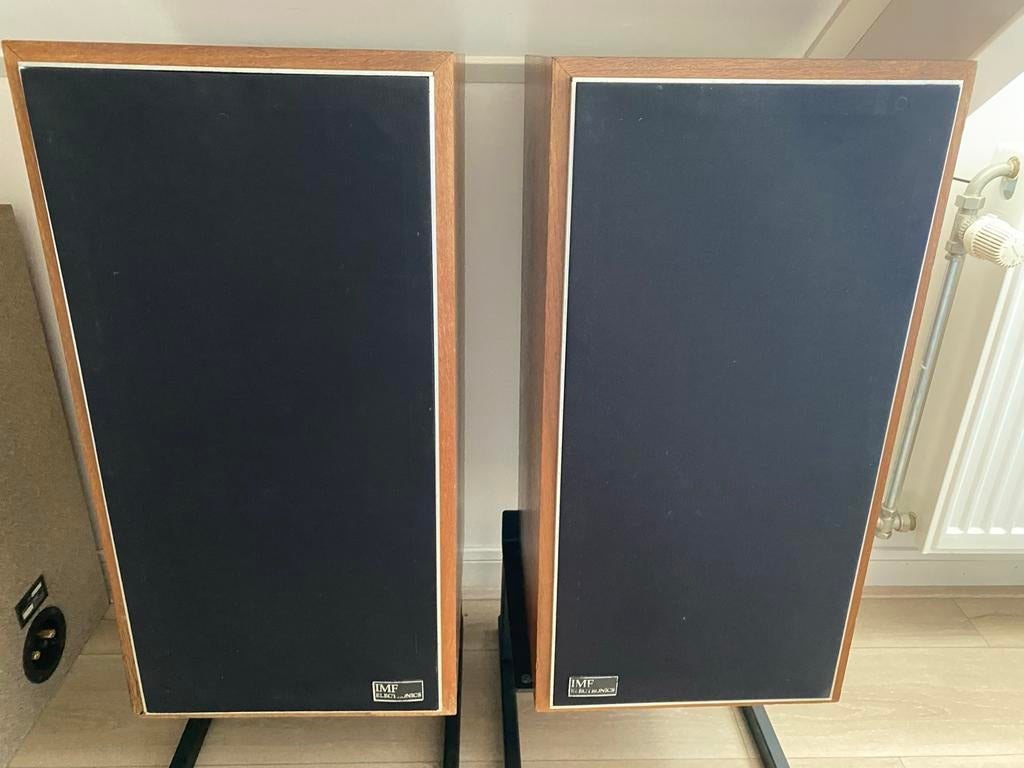 Vintage IMF ALS 40 mk2 speakers - Geüpgraded en speelklaar, Audio, Tv en Foto, Luidsprekers, Gebruikt, 60 tot 120 watt, Front, Rear of Stereo speakers