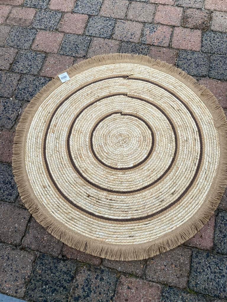 Nieuwe rieten tapijten - 115 cm en 80 cm, 100 tot 150 cm, Beige, Rond, Nieuw