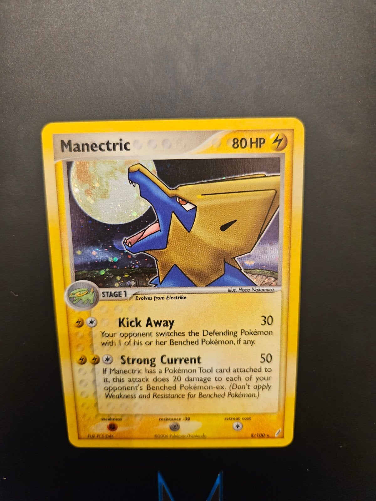 Manectric Holo (8/100) 2006 - Crystal Guardians, Ophalen of Verzenden, Gebruikt, Losse kaart, Foil