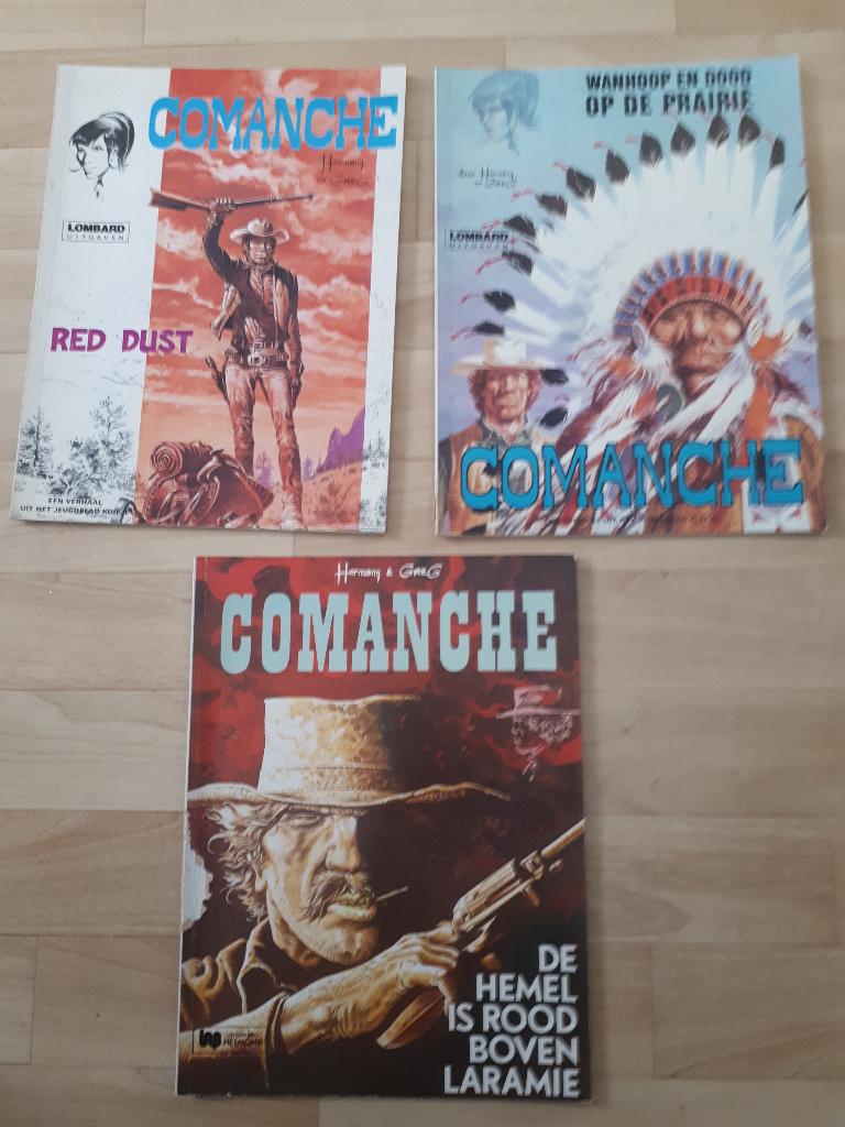 Stripboeken: 3 titels Comanche, Boeken, Stripboeken, Gelezen, Hermann & Greg, Ophalen of Verzenden, Meerdere stripboeken
