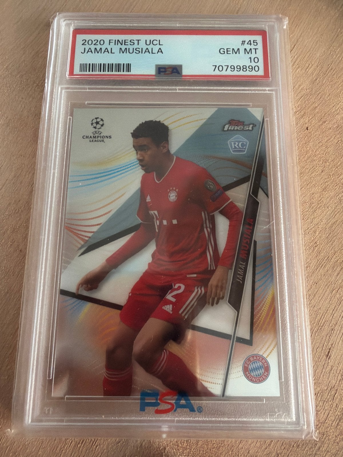 Jamal Musiala rookie 2020 Finest UCL PSA 10 GEM MT, Ophalen of Verzenden, Nieuw, Buitenlandse clubs, Spelerskaart