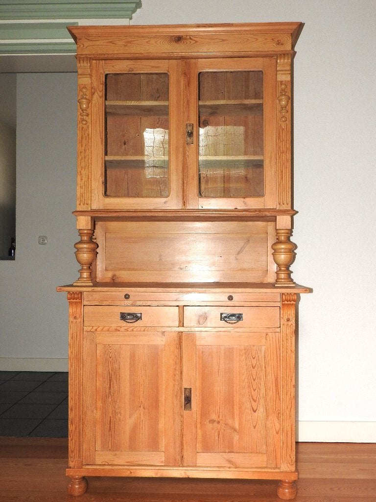 Antieke grenen buffetkast, Huis en Inrichting, Kasten | Buffetkasten, Gebruikt, 200 cm of meer, 100 tot 150 cm, 25 tot 50 cm, Met lade(s)