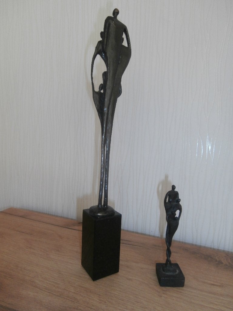 Brons beeld van Corry Ammerlaan  ,, Familie ,,  + Kleine, Verzamelen, Ophalen of Verzenden, Zo goed als nieuw, Mens