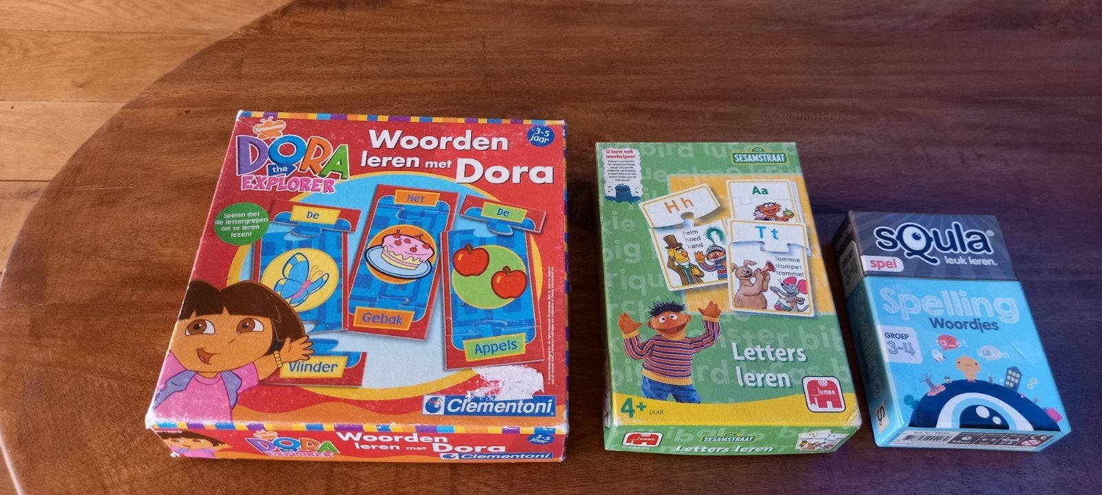 Educatieve Spellen: Dora, Sesamstraat & Squla Spelling, Ophalen of Verzenden, Gebruikt, Taal en Lezen