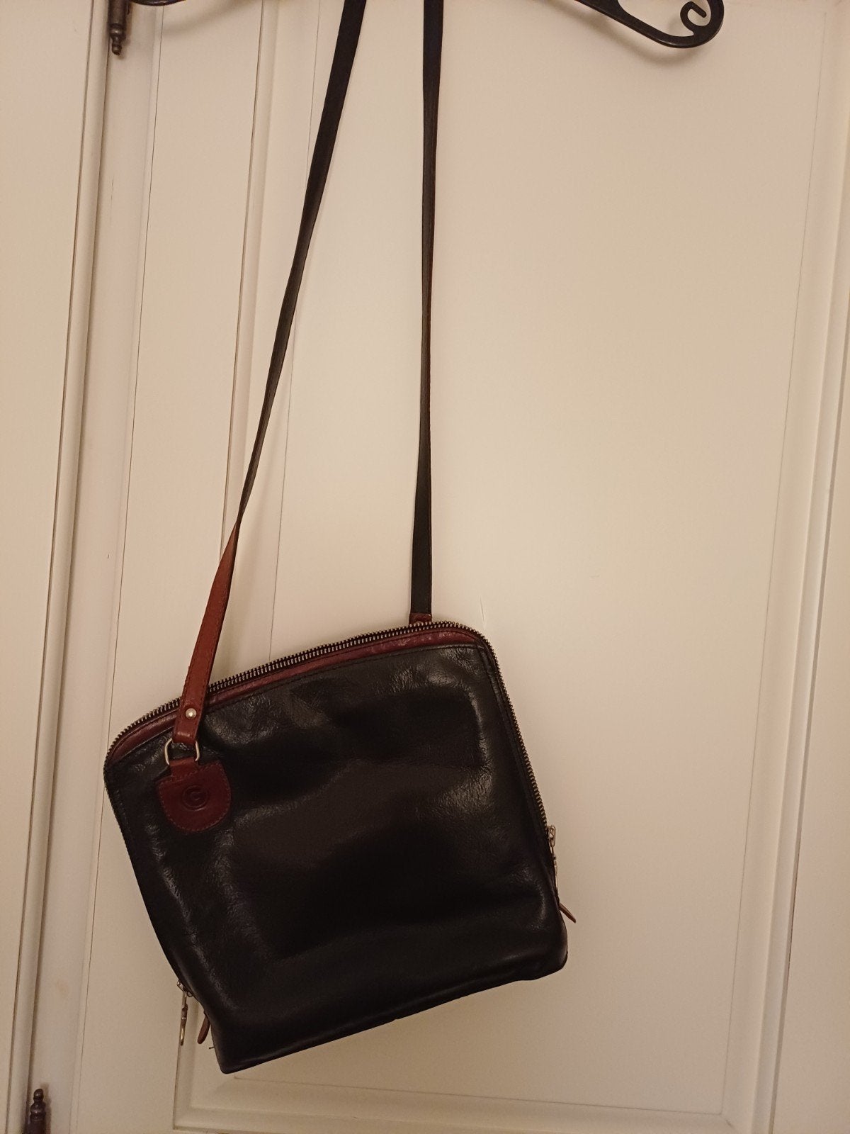 Retro-Woerdenbach Leren Crossover Tas, Sieraden, Tassen en Uiterlijk, Ophalen of Verzenden, Gebruikt, Bruin, Schoudertasje