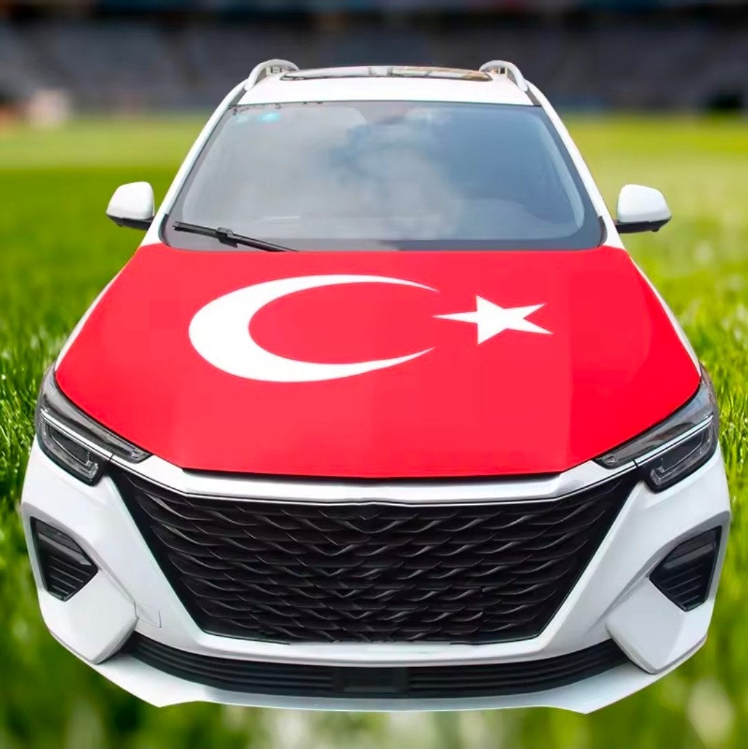 Motorkapvlag Super Stretch - Turkse Vlag Design, Ophalen of Verzenden
