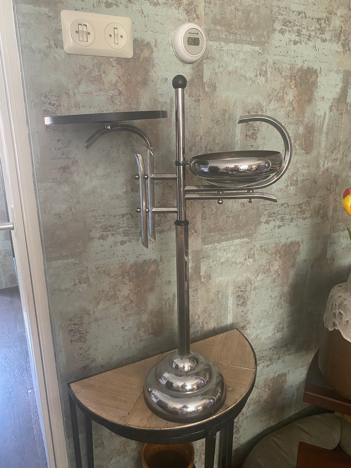 Verchroomde Art Deco asbakstandaard jaren ‘30, Ophalen