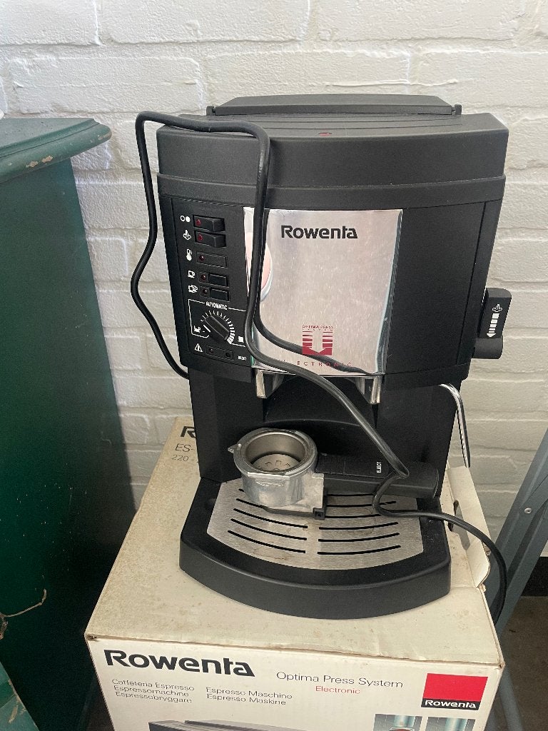 Rowenta Optima Press System Espressomachine, Gebruikt, Espresso apparaat, Gemalen koffie, Ophalen of Verzenden