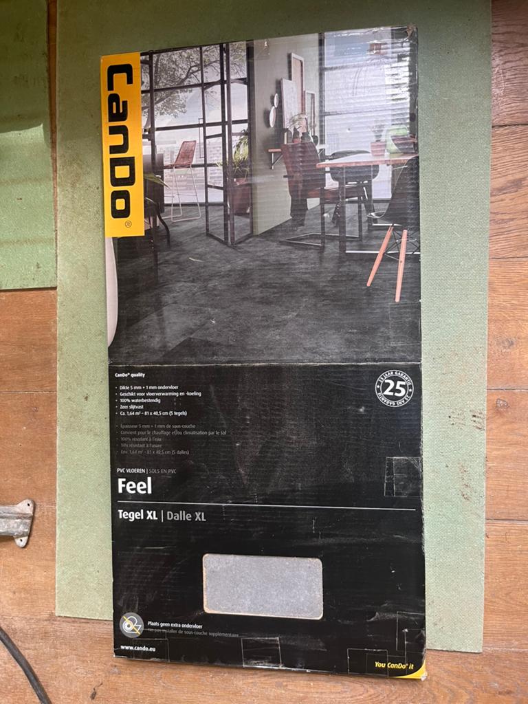 Nieuw pak PVC tegel warm grijs Cando Feel XL, Ophalen, Zo goed als nieuw