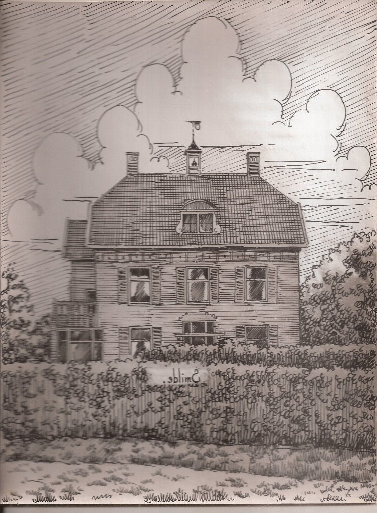 Smilde Herenhuis Tekening Sievers ca. 1948, Antiek en Kunst, Kunst | Tekeningen en Foto's, Ophalen of Verzenden, Tekening, Pentekening