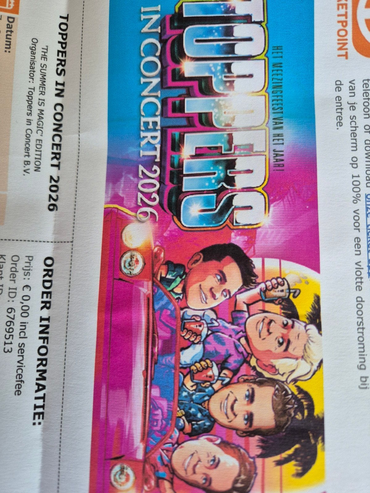 2 kaartjes toppers in concert, Tickets en Kaartjes, Concerten | Dance, Twee personen, Juni