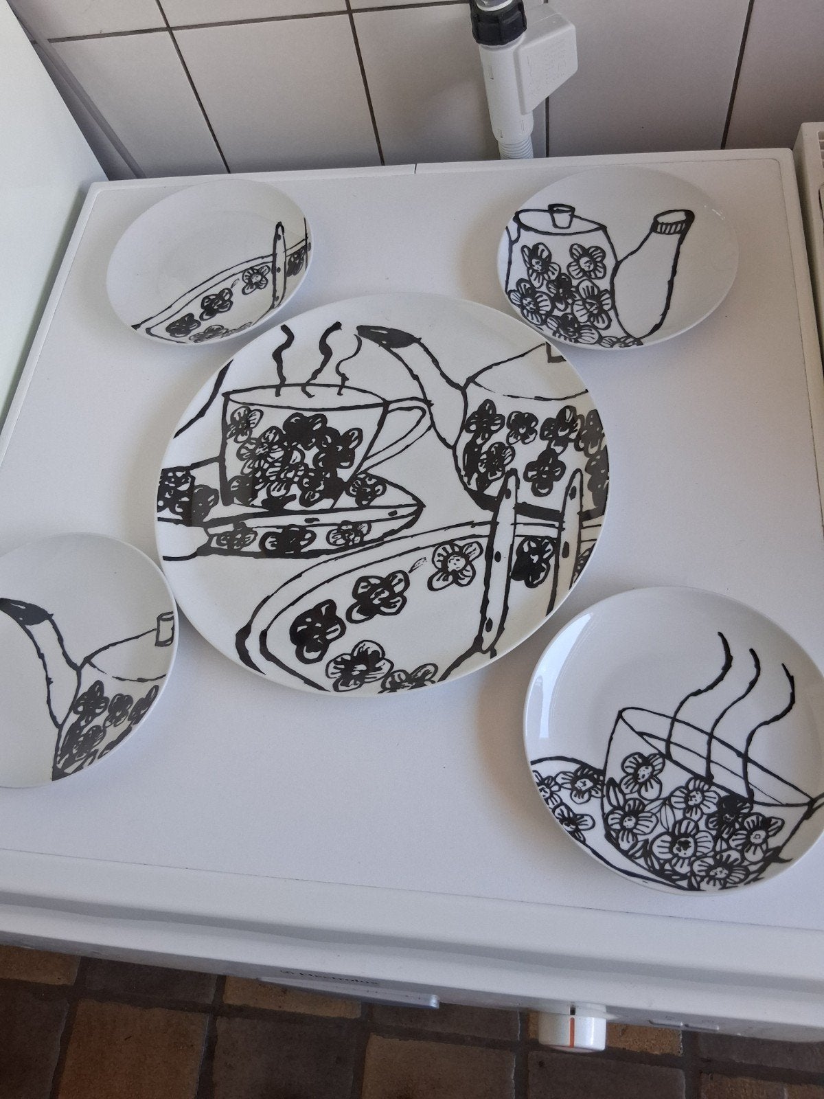 Keramisch kunstservies Ans Jansen - Schoonhoven Keramiek, Antiek en Kunst, Ophalen of Verzenden