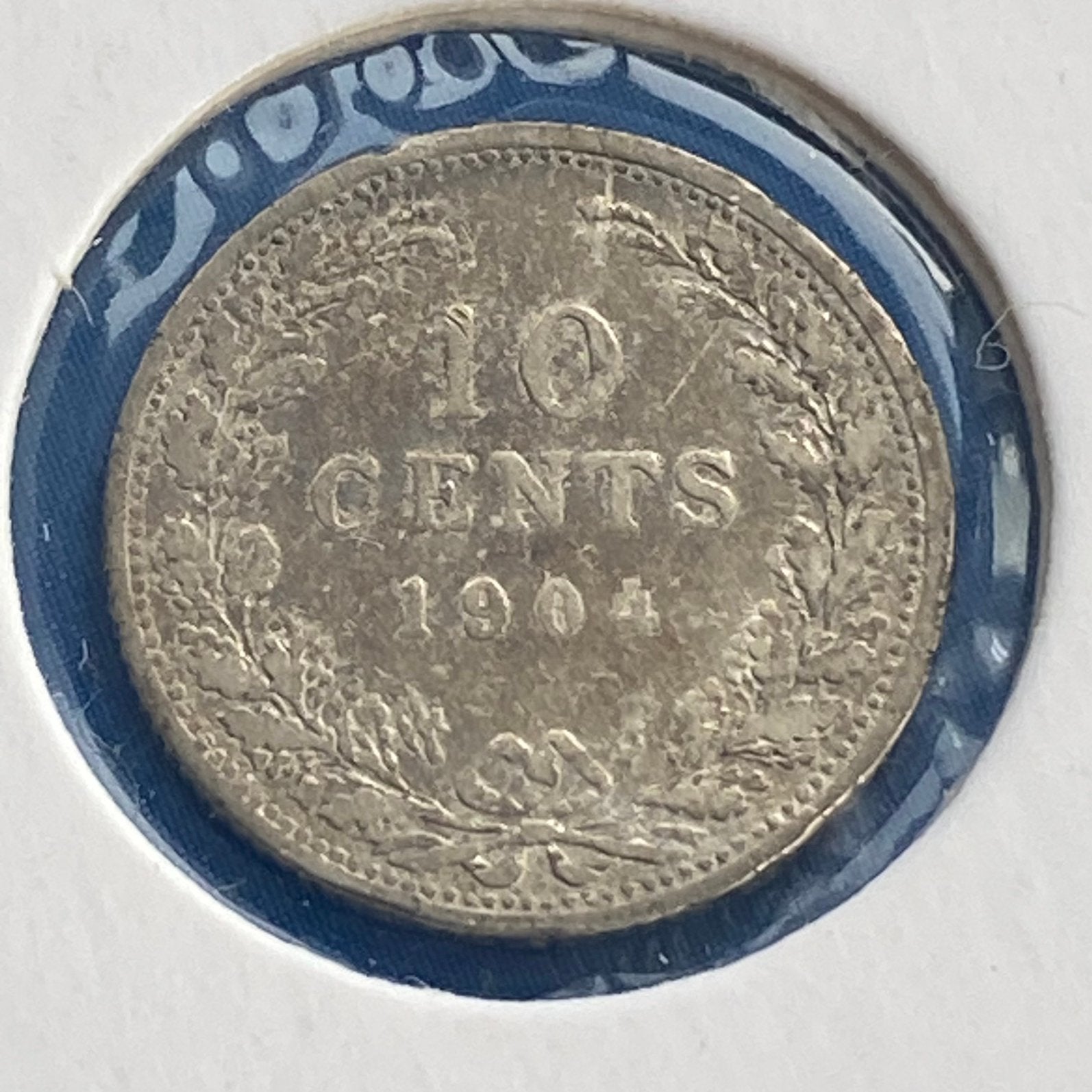 10 Cent / Dubbeltje Zilver uit 1904 van Wilhelmina, Verzenden, Zilver, 10 cent, Koningin Wilhelmina