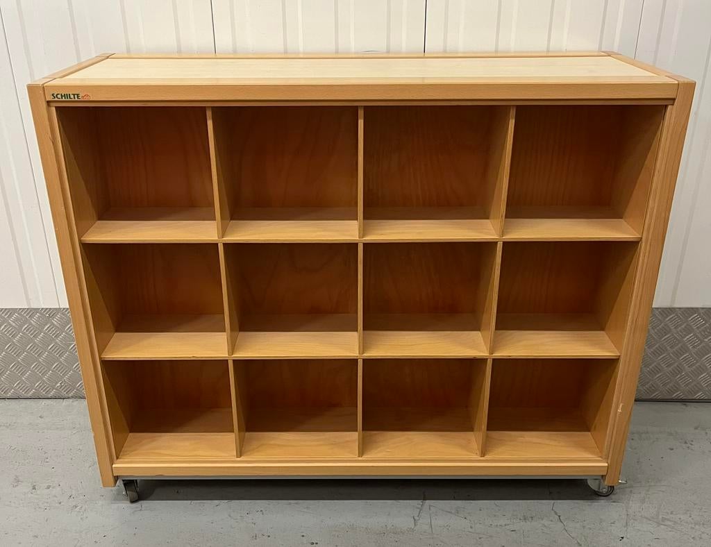 Schoolkast boekenkast schoolbibliotheek vakkenkast dubbel, Huis en Inrichting, Kasten | Boekenkasten, Ophalen, Zo goed als nieuw