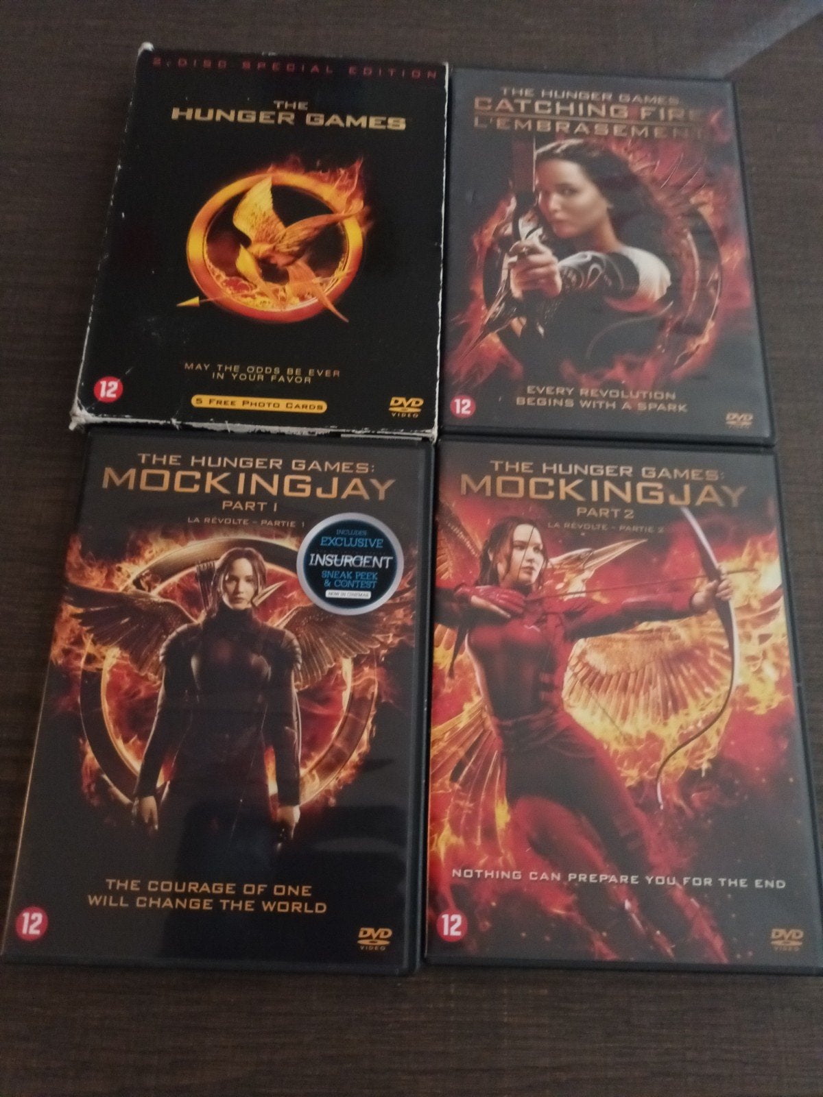 dvd complete reeks Hunger Games, Vanaf 12 jaar, Ophalen of Verzenden, Zo goed als nieuw, Overige genres