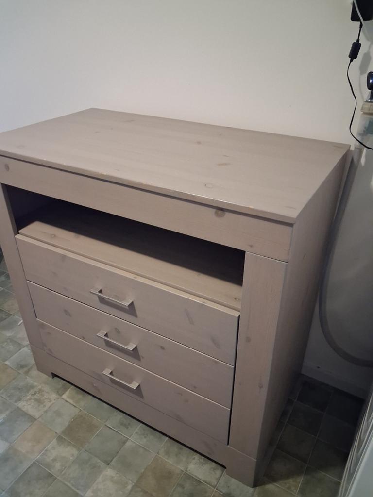 Commode/Ladekast - Grijs (95x94x62cm), Gebruikt, 3 of 4 laden, Minder dan 100 cm, Overige houtsoorten
