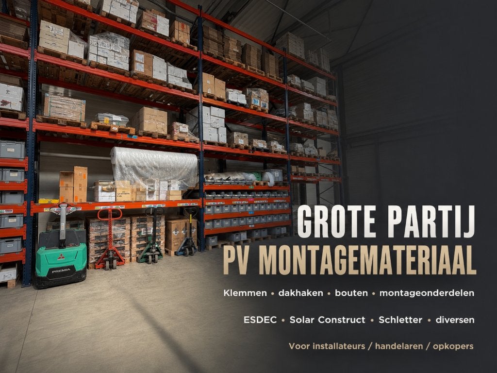 Grote partij PV montagemateriaal / omvormers / restvoorraad, Doe-het-zelf en Verbouw, IJzerwaren en Bevestigingsmiddelen, Ophalen of Verzenden