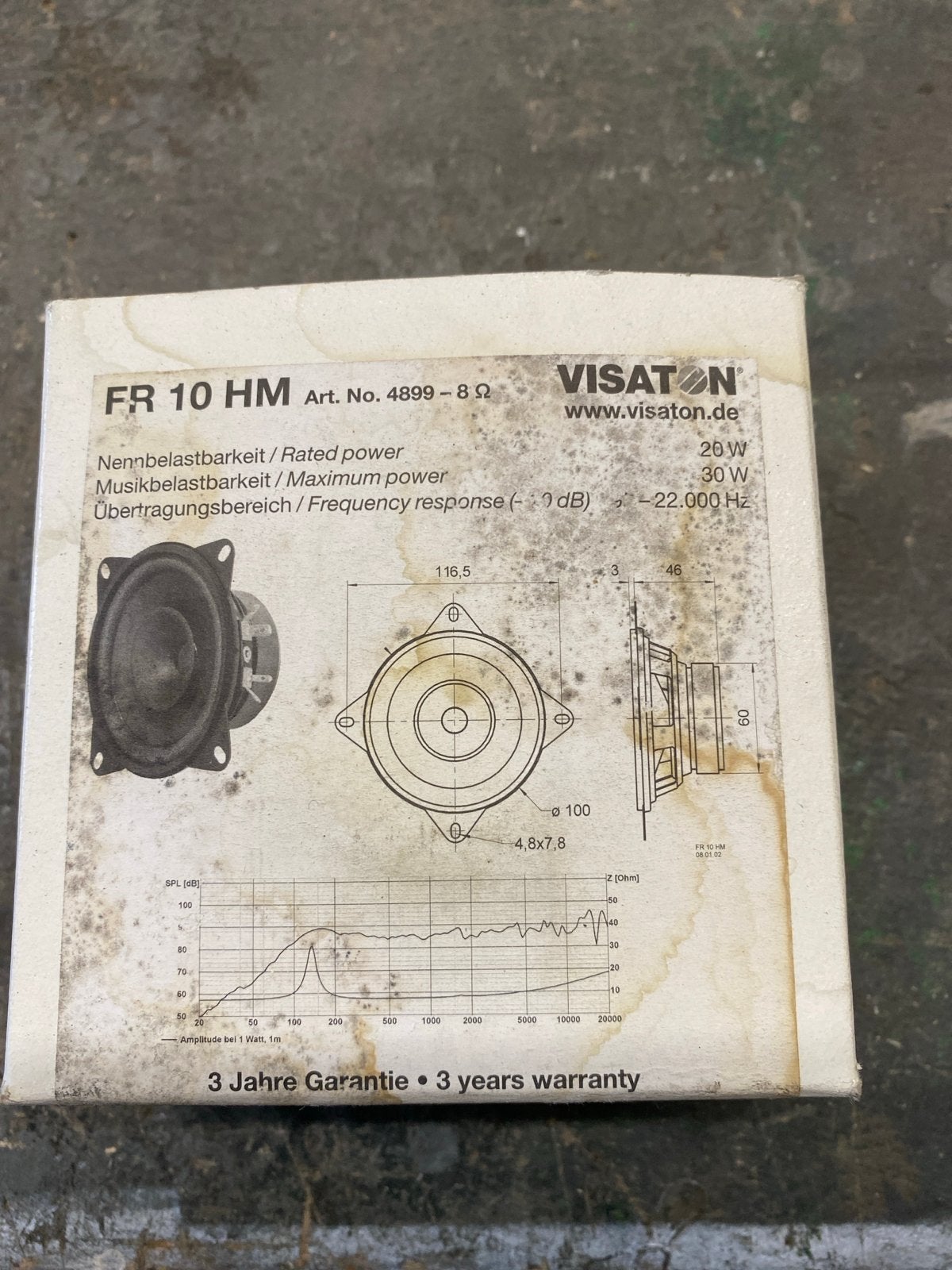Visaton FR 10 HM 8 Ohm 10W luidspreker, Audio, Tv en Foto, Luidsprekers, Overige merken, Overige typen, Nieuw, Ophalen of Verzenden