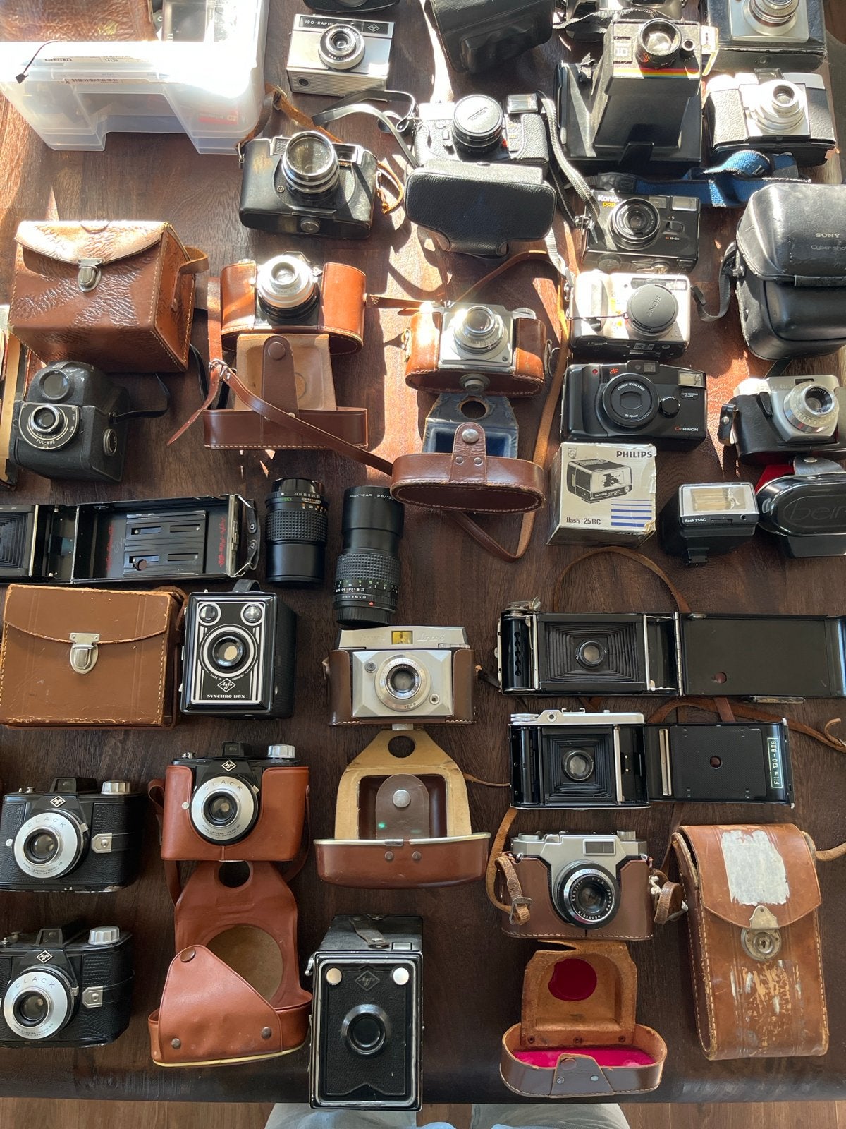Grote collectie vintage camera's en accessoires, Ophalen, Niet werkend, Compact, Kodak