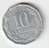 10  cent  1978  Chili. km. 205 a  ( 0,30 euro ), Postzegels en Munten, Munten | Amerika, Ophalen of Verzenden, Noord-Amerika, Losse munt