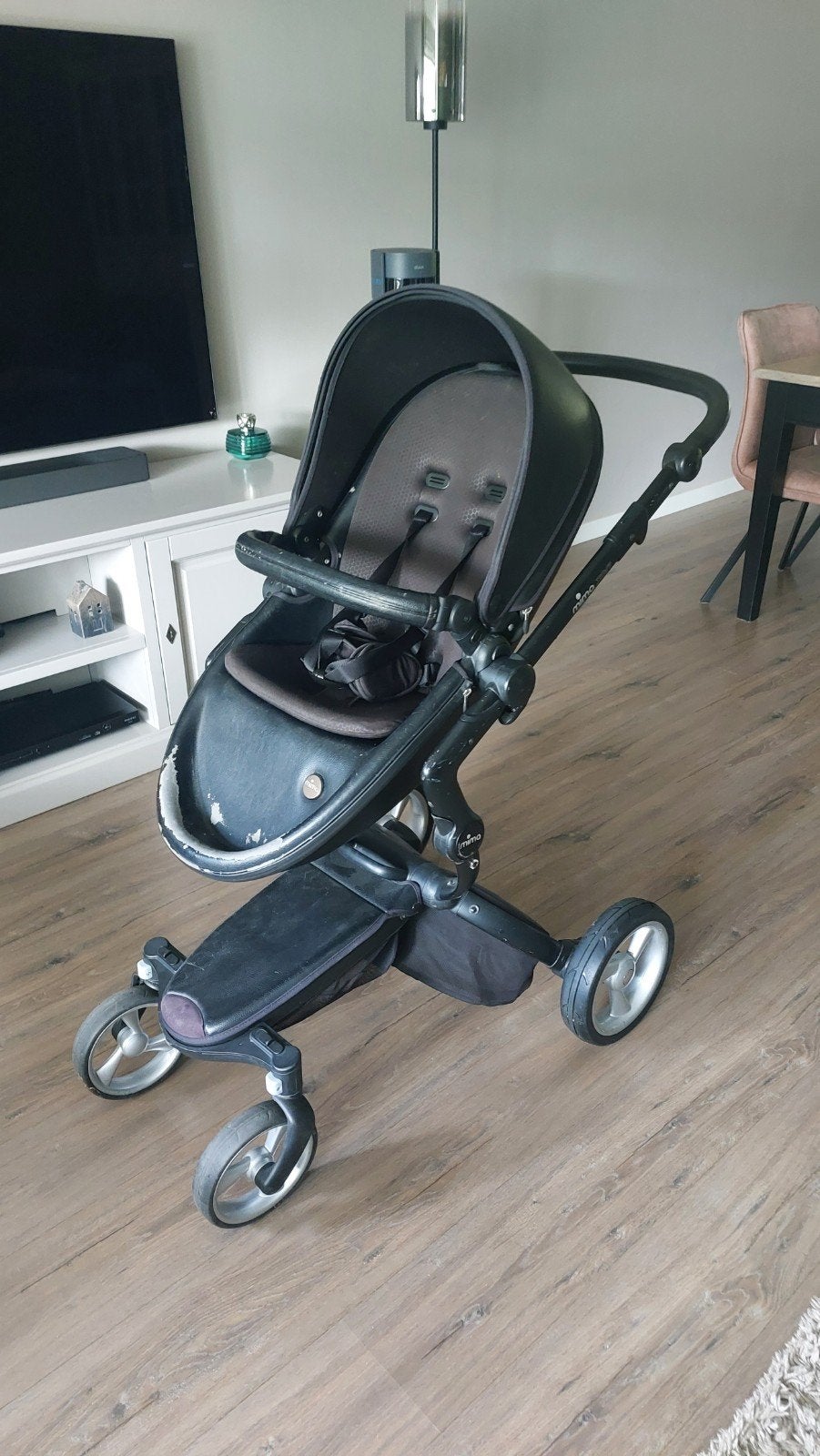Mima Xari kinderwagen/combiwagen - Zwart, Gebruikt, Combiwagen, Verstelbare duwstang, Ophalen