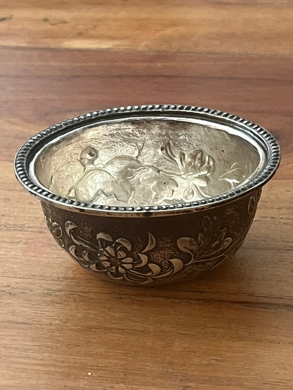 Antieke Zilveren Chinese Export Kom 33g Gemerkt (ca. 1900), Antiek en Kunst, Ophalen of Verzenden, Zilver