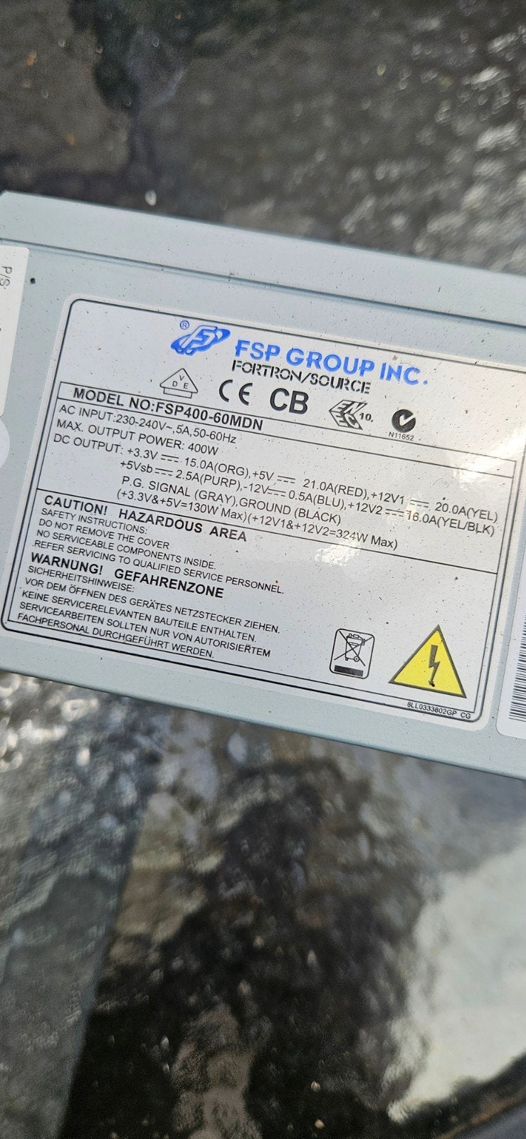 FSP  FSP400-60MDN 400watt interne pc Voeding, Ophalen of Verzenden, Gebruikt