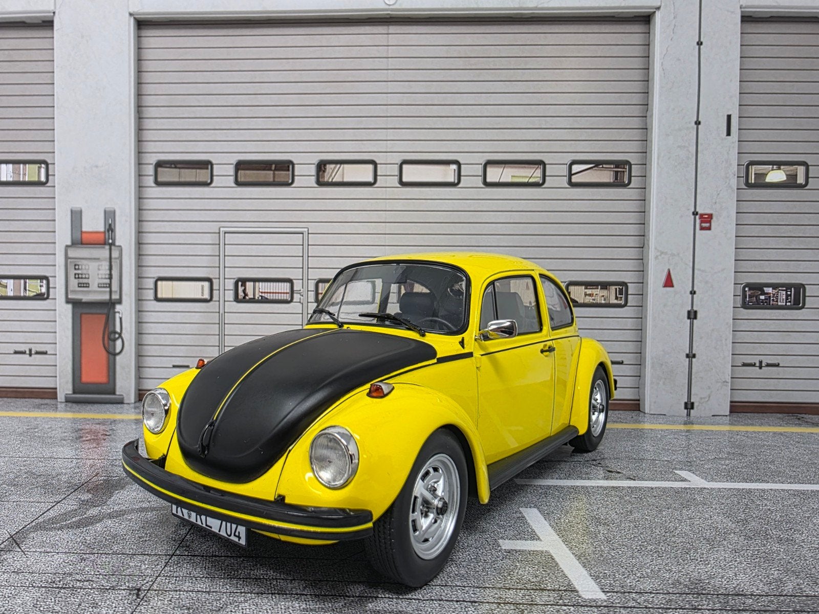 Vw Kever 1303 S 1973 Gelb Schwartzer Renner 1:18 in OVP, Ophalen of Verzenden, Norev