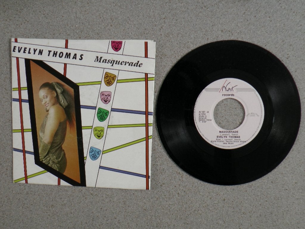 Evelyn Thomas - Masquerade VINYL SINGLE, Gebruikt, 7 inch, Pop, Fotohoes