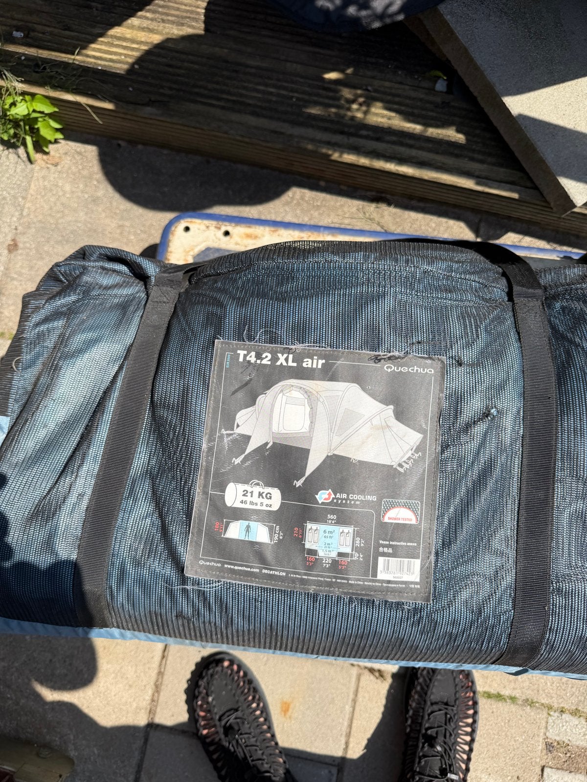 Quechua T4.2 XL Air tent - 4 persoons, 2 slaapcabines, Caravans en Kamperen, Tenten, Ophalen, Gebruikt, Tot en met 4