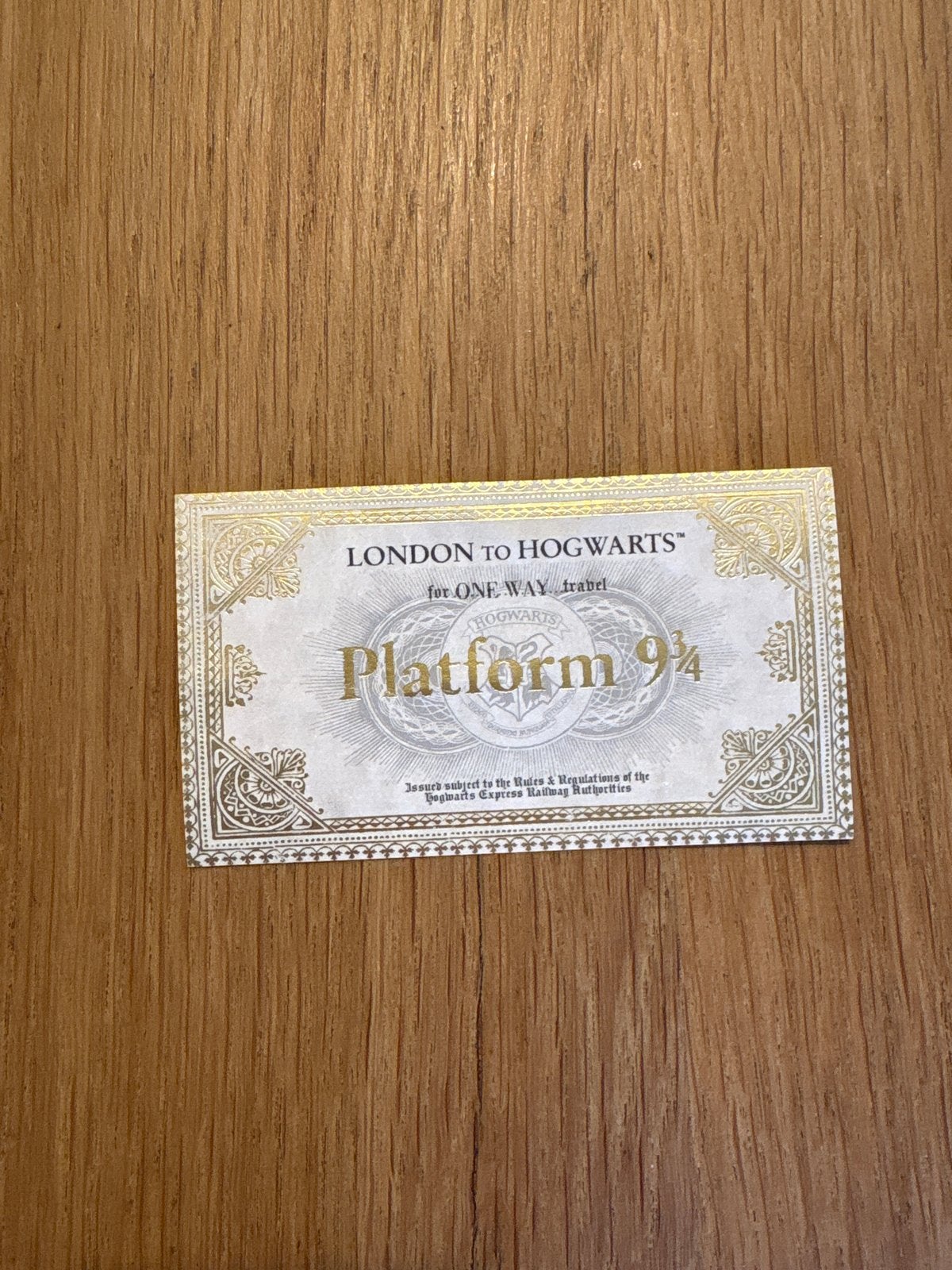 Harry Potter Platform 9 3/4 ticket - London, Verzamelen, Harry Potter, Ophalen of Verzenden, Nieuw, Boek of Poster