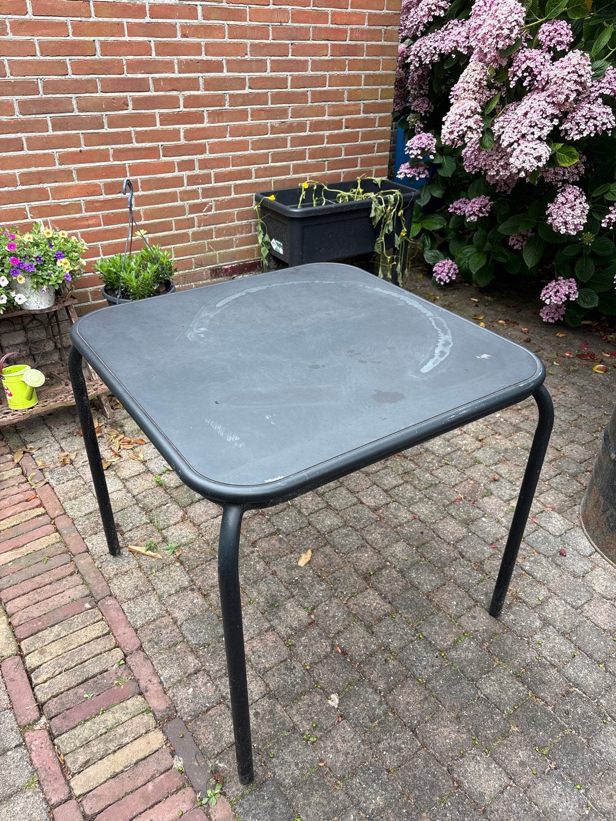 Zwarte aluminium tuintafel - Borek, Ophalen, Gebruikt, Vierkant, Aluminium