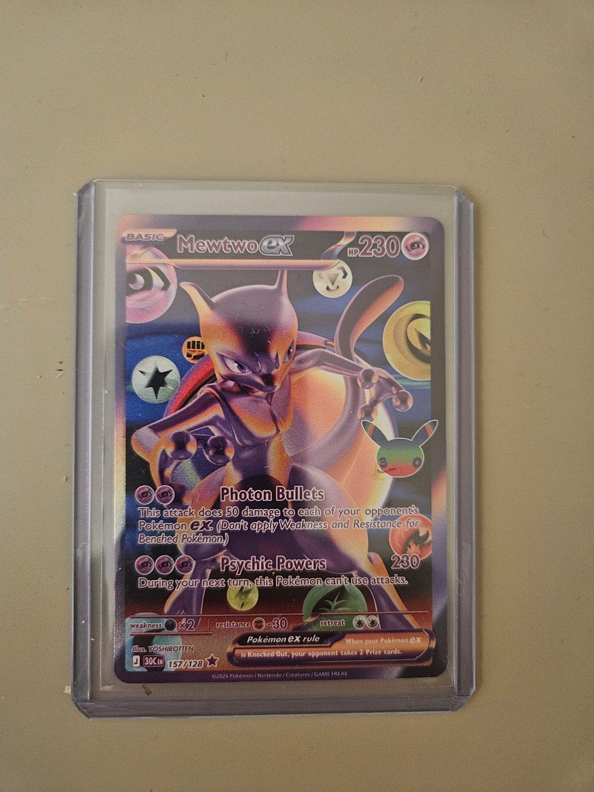 Mewtwo EX Pokémon kaart (Full Art), Hobby en Vrije tijd, Ophalen of Verzenden, Zo goed als nieuw, Losse kaart, Foil